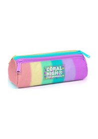 Resim Coral High Renkli Çizgili Üç Bölmeli Kalem Çantası 11159 Sarı 