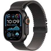 Resim Apple Watch Ultra 2 GPS + Cellular 49mm Siyah Titanyum Kasa + Siyah Titanyum Milano Loop - M 