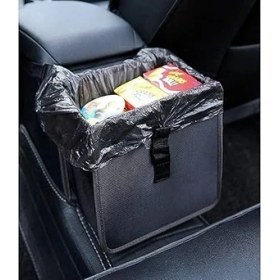 Resim Concept Oto Araba Ofis Çöp Kutusu Portatif Araç Içi Taşınabilir Kapaklı Pratik Su Geçirmez Askılı Çöp Kovası Düzenleyici Organizer Siyah 