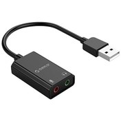 Resim USB 2.0 TRS 3.5 MM Jack Girişli Siyah Harici Ses Kartı Orico