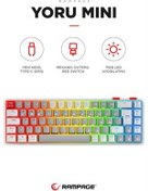 Resim Rampage YORU Mini Gri/Beyaz Type-C Bağlantılı OUTEMU Red Swich Q Mekanik Gaming Oyuncu Klavye RGB 