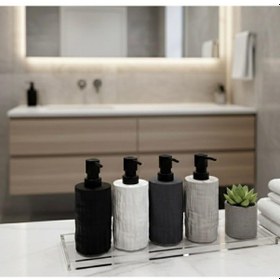 Resim Tiran Akrilik Lüks Silindir Sıvı Sabunluk, Kırılmaz Cam Görünümlü, Mutfak Ve Banyo İçin Dekoratif Sabun Dağıtıcı, Asorti Renk Seçenekli 