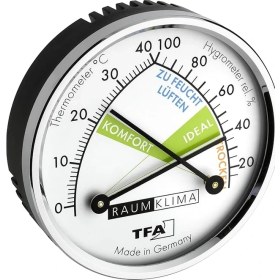 Resim TFA45.2024 Analog Termometre Higrometre 3, Siyah 