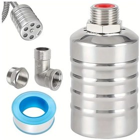 Resim Elmpaly 304 Paslanmaz Çelik Otomatik Su Seviye Kontrol Vana 1/2" 3/4" Adaptör Dirsekli Mini Şamandıra Vana 