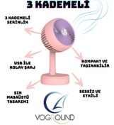 Resim Voground Taşınabilir Şarjlı Mini Fan 3 Derece Portatif Fan Vantilatör Klima Şarjlı Soğutucu Serinletici 