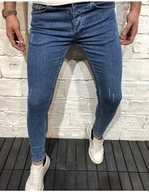 Resim Skinny Fit Likralı Erkek Kot Spor Kot Pantolon 