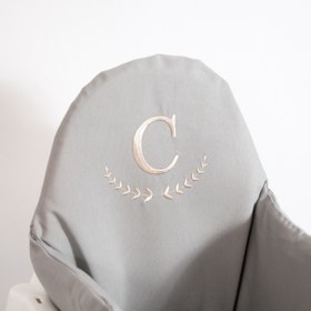 Resim Harf Nakışlı Mama Sandalyesi Minderi Gray 