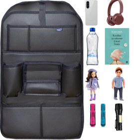 Resim Bod Rodos Serisi Oto Koltuk Arkası Eşya Düzenleyici Araç Içi Organizer Deri Siyah 