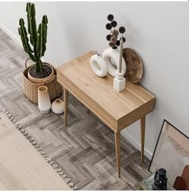 Resim 2222 FLORA DÜŞER KAPAKLI AYNALI (AHŞAP AYAKLI) 80 CM MAKYAJ MASASI DRESUAR ÇALIŞMA MASASI SEPET 