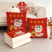 Resim Zhuque Üzerinde Logo Baskılı Ikisi Bir Arada Yastık Yorganı, Çok Fonksiyonlu Araba Kanepe Yastığı Yorganı (Yurt Dışından) 