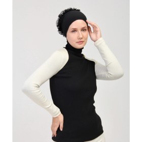 Resim Manolyaşal Uzun Kollu Kurtarıcı Terletmeyen Tesettür Bolero - Krem 