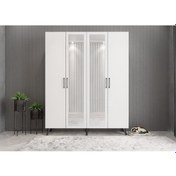 Resim Açelya Portmanto Vestiyer Füme Beyaz - M2 180cm Montaj Dahil 