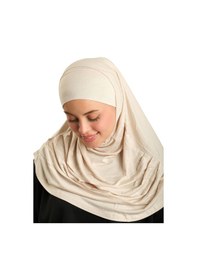 Resim Hürrem Bone Bej Pratik Hazır Geçmeli Tesettür Eşarp Viskon Boneli Büyük Boy 1290bv 12 bej 