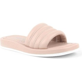 Resim Pudra Pembe Tek Bant Şişme Kadın Terlik Pembe 