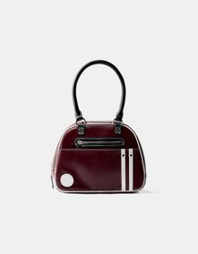 Resim Kadın Retro Spor Bowling Çanta Bordo - Siyah 