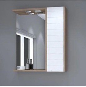 Resim Denko Mostar 70 Cm Mdf Beyaz Banyo Dolabı Takımı Aynalı Üst Modül Beyaz 