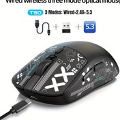 Resim HXSJ Ergonomik Kablosuz Oyun Fare - 2.4G, USB-C, RGB Aydınlatma, 3 Ayarlanabilir DPI (480-5313), Sağ El Tasarımı, Ofis ve Ev Kullanımı için Tak & Çalıştır, Kablosuz Oyun Fare 