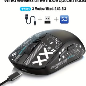 Resim HXSJ Ergonomik Kablosuz Oyun Fare - 2.4G, USB-C, RGB Aydınlatma, 3 Ayarlanabilir DPI (480-5313), Sağ El Tasarımı, Ofis ve Ev Kullanımı için Tak & Çalıştır, Kablosuz Oyun Fare 