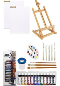 Resim Masaüstü Şövale Art-x Akrilik Boya Seti 12 Renk X 12ml Başlangıç Seti 