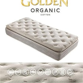 Resim heyner Opalin Golden 70x130 Ortopedik Yaylı Yatak Kuş Tüyü Pedli 70 * 130 Organic Cotton Bebek Yatağı 
