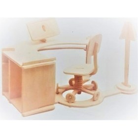 Resim Ahşap 3d Puzzle Sekreter Masası Maketi 