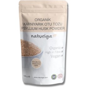 Resim NATURİGA Organik Karnıyarık Otu Tohumu Tozu (Psyllium Husk) 100g 
