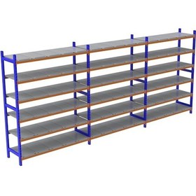 Resim Raf Burada 6 Katlı 3'lü Depo Rafı - 300-350 Kg Taşıma Kapasiteli Hafif Rack Raf- 40x120x200 cm 