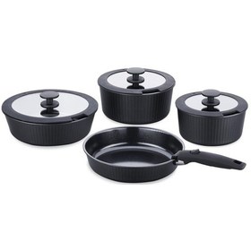 Resim Korkmaz Nova Pratika 8 Parça Siyah Tencere Seti A2792 Gri 