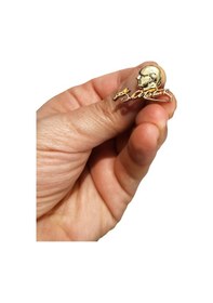 Resim Atatürk Silüet Imza Tasarımlı Gold Metal Yaka Rozeti 1 Adet Çok Renkli 