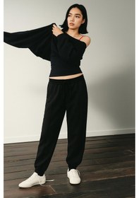 Resim Üç İplik Paça Lastik Çimalı Eşofman Altı Lacivert 