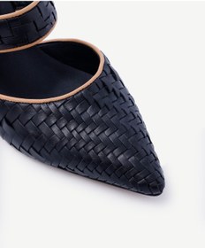 Resim Yargıcı Örgü Detaylı Deri Topuklu Terlik 25ykay4073p 004 Lacivert 