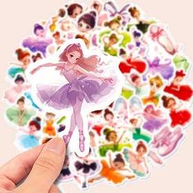 Resim 50 adet Bale Dansçısı Vinil Çıkartmaları - Laptoplar, Telefonlar, Not Defterleri, Su Şişeleri, Kasklar, Gitarlar ve Bavullar için Canlı Karikatür Tarzı Bale Pozu Çıkartmalar, Dayanıklı Dekorasyon Çıkartmaları | Karikatür Bale Çıkartmaları | Çıkartmalar, Bale Ayakkabıları 