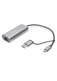 Resim Digitus Usb Tip C Gigabit Ethernet Adaptörü 2.5g, Usb-c + Usb-a Usb 3.1/3.0 &lt Br&gt Digitus Usb Type C Gigabit Ethernet Adapter 2.5g, Usb-c + 