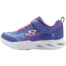 Resim Skechers Flicker Flash Light Takeover Kız Çocuk Mor Günlük Ayakkabı 