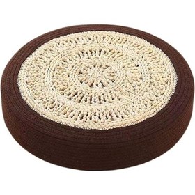 Resim Suntek Yuvarlak Tatami Yer Minderi Veranda Kapalı Açık Kahve 