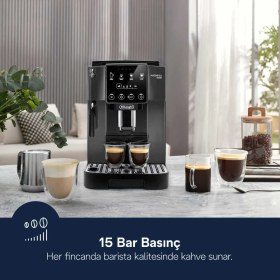 Resim Delonghi Magnifica Start Tam Otomatik Kahve Makinesi - Soft Touch Panel - Gri/siyah +2kg Kahve ECAM220.22.GB 