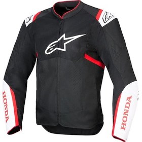 Resim Alpinestars Honda T-sps Air V2 Korumalı Motosiklet Montu Siyah Beyaz Kırmızı 