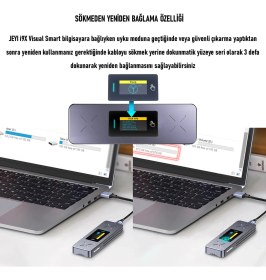 Resim JEYI i9X Visual Smart Yazma Koruma Özellikli M.2 NVMe SSD To USB 3.2 Gen2 Harici Taşınabilir SSD Kutusu 