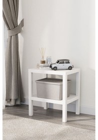 Resim 2 Katlı Dikey Raf, Plastik Sehpa, Balkon Rafı, Saksılık, Banyo Mutfak Rafı, Beyaz Beyaz 