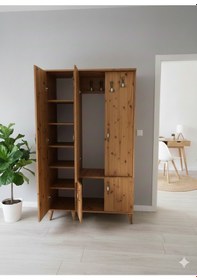 Resim Belin 3 Kapaklı Portmanto Vestiyer Ayakkabılık Dolap Çam M2 