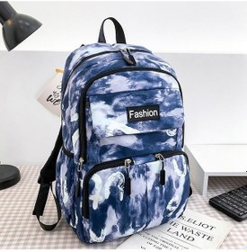 Resim Mavi Büyük Kapasiteli Serin Öğrenci Kadın Moda Sırt Çantası Sevimli Kadın Okul Çantası Bayan Dizüstü Kitap Kawaii Kız Kolej Sırt Çantası Seyahat Mavi 