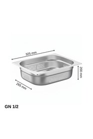 Resim Üret Çelik ÜRET Delikli Gastronom Küvet GN 1/2 200 mm 12,5 lt 