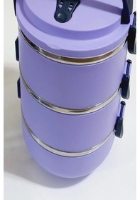 Resim Mobgift Freshbox 3 Katlı Sefer Tası Yemek Termosu Lila 