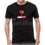 Resim Marquez Tasarım Motorcu Tişörtü Beyaz Kırmızı 