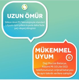 Resim Deji Xiaomi Mi 10 Lite 5g Uyumlu Mucize Batarya 