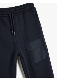 Resim Koton Basic Jogger Eşofman Altı Beli Bağlamalı Cep Detaylı Şardonlu Lacivert 5wkb40006tk Lacivert 