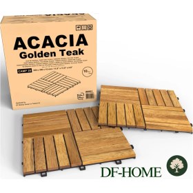 Resim Df Home Ahşap Yer Karosu Renk Altın Tik 30X30CM (10ADET Karo=0.9m2) 