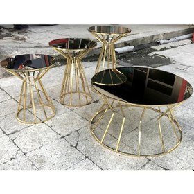 Resim Brc Cadde Zigon-Orta Sehpa Model Metal Transmisyon Çelik Gold Ren 