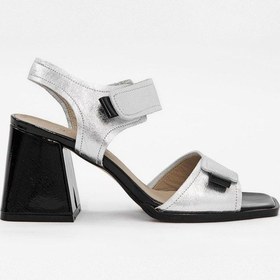 Resim Kerry Gümüş Hakiki Deri Bantlı Topuklu Sandalet-gümüş Gümüş 