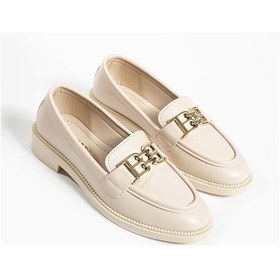 Resim Tegan Kadın Loafer Makosen Casual Toka Detay Günlük Ayakkabı Bej 